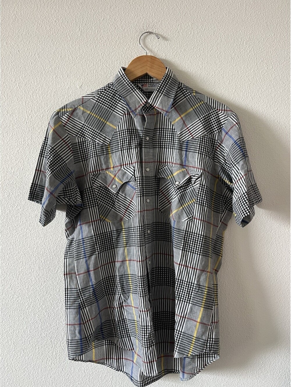 VTG Dales Plaid Western Snap Short Sleeve Shirt⁠ M